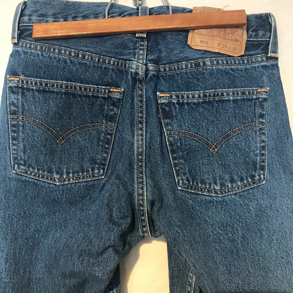 Levi's 501 Women 29 x 34 Button Fly Blue Jeans B9